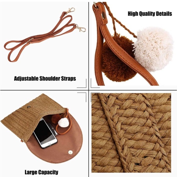 Straw Handwoven Crossbody Purse - Picture 7 of 9